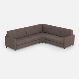 Divano Karay 3 posti  (tre sedute da 60cm) + angolo + divano 2 posti( due sedute da 60cm) misure esterne L.281x221 colore talpa