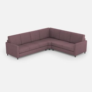 Divano Karay 3 posti (tre sedute da 60cm)+ angolo + divano 2 posti medio (due sedute da 70cm) misure esterne L.281x241 colore prugna
