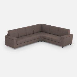 Divano Marrak 3 posti (tre sedute da 60cm)+ angolo + divano 2 posti medio (due sedute da 70cm) misure esterne L.286x246 colore talpa