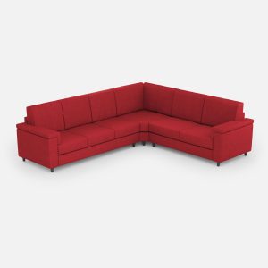 Divano Marrak 3 posti (tre sedute da 60cm)+ angolo + divano 2 posti medio (due sedute da 70cm) misure esterne L.286x246 colore rosso