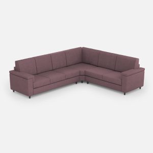 Divano Marrak 3 posti (tre sedute da 60cm)+ angolo + divano 2 posti medio (due sedute da 70cm) misure esterne L.286x246 colore prugna