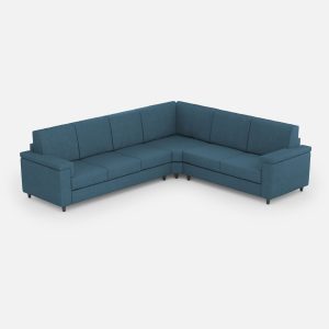 Divano Marrak 3 posti (tre sedute da 60cm)+ angolo + divano 2 posti medio (due sedute da 70cm) misure esterne L.286x246 colore avio