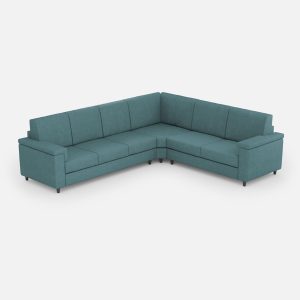 Divano Marrak 3 posti (tre sedute da 60cm)+ angolo + divano 2 posti medio (due sedute da 70cm) misure esterne L.286x246 colore petrolio