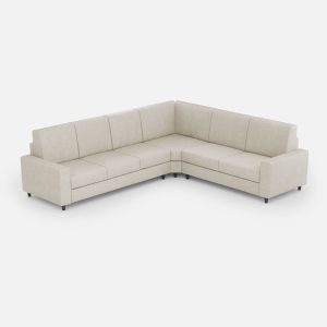 Divano Sakar 3 posti (tre sedute da 60cm)+ angolo + divano 2 posti medio (due sedute da 70cm) misure esterne L.286x246 colore latte