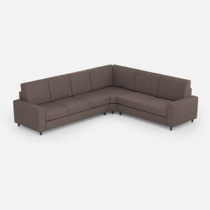 Divano Sakar 3 posti (tre sedute da 60cm)+ angolo + divano 2 posti medio (due sedute da 70cm) misure esterne L.286x246 colore talpa