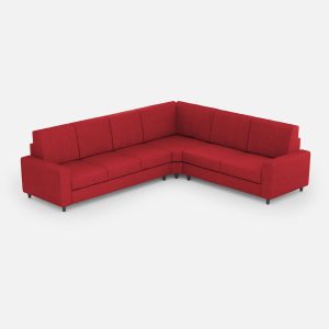 Divano Sakar 3 posti (tre sedute da 60cm)+ angolo + divano 2 posti medio (due sedute da 70cm) misure esterne L.286x246 colore rosso