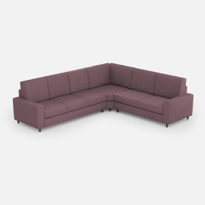 Divano Sakar 3 posti (tre sedute da 60cm)+ angolo + divano 2 posti medio (due sedute da 70cm) misure esterne L.286x246 colore prugna