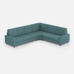 Divano Sakar 3 posti (tre sedute da 60cm)+ angolo + divano 2 posti medio (due sedute da 70cm) misure esterne L.286x246 colore petrolio