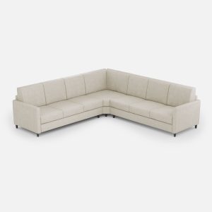 Divano Karay 3 posti  (tre sedute da 60cm) + angolo + divano 3 posti (tre sedute da 60cm) misure esterne L.281x281 colore latte
