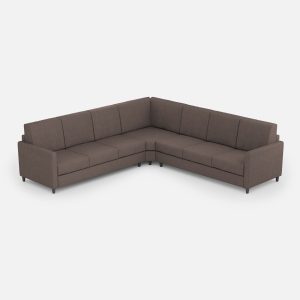 Divano Karay 3 posti  (tre sedute da 60cm) + angolo + divano 3 posti (tre sedute da 60cm) misure esterne L.281x281 colore talpa