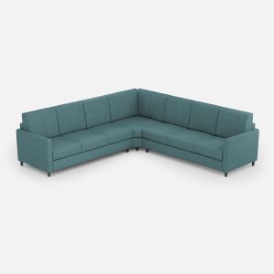 Divano Karay 3 posti  (tre sedute da 60cm) + angolo + divano 3 posti (tre sedute da 60cm) misure esterne L.281x281 colore petrolio