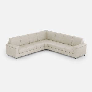 Divano Marrak 3 posti  (tre sedute da 60cm) + angolo + divano 3 posti (tre sedute da 60cm) misure esterne L.286x286 colore latte
