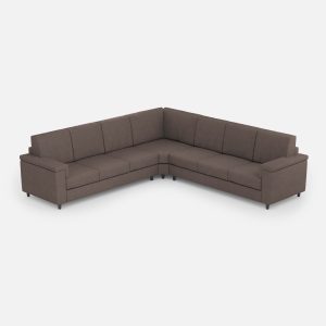 Divano Marrak 3 posti  (tre sedute da 60cm) + angolo + divano 3 posti (tre sedute da 60cm) misure esterne L.286x286 colore talpa