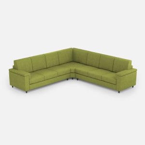 Divano Marrak 3 posti  (tre sedute da 60cm) + angolo + divano 3 posti (tre sedute da 60cm) misure esterne L.286x286 colore verde