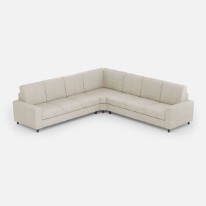 Divano Sakar 3 posti  (tre sedute da 60cm) + angolo + divano 3 posti (tre sedute da 60cm) misure esterne L.286x286 colore latte