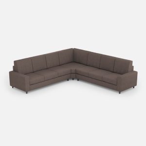 Divano Sakar 3 posti  (tre sedute da 60cm) + angolo + divano 3 posti (tre sedute da 60cm) misure esterne L.286x286 colore talpa