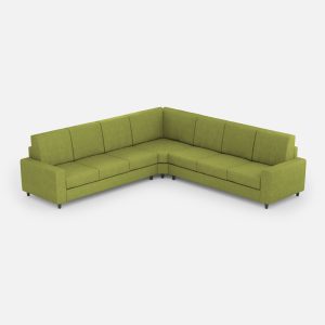 Divano Sakar 3 posti  (tre sedute da 60cm) + angolo + divano 3 posti (tre sedute da 60cm) misure esterne L.286x286 colore verde
