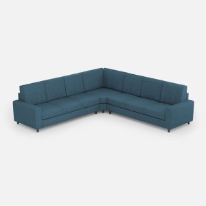 Divano Sakar 3 posti  (tre sedute da 60cm) + angolo + divano 3 posti (tre sedute da 60cm) misure esterne L.286x286 colore avio