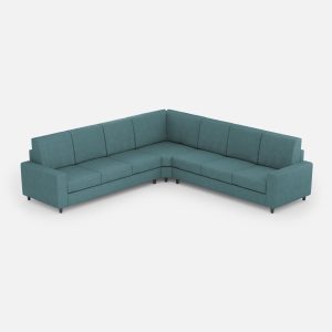 Divano Sakar 3 posti  (tre sedute da 60cm) + angolo + divano 3 posti (tre sedute da 60cm) misure esterne L.286x286 colore petrolio
