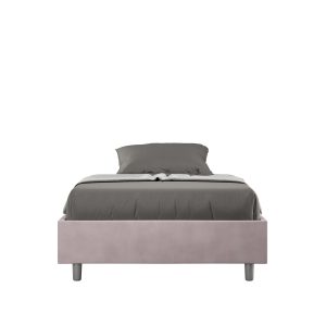 Letto una piazza e mezza senza rete imbottito 120x210 microfibra glicine Azelia