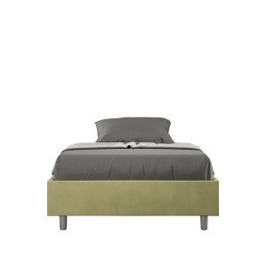 Letto una piazza e mezza senza rete imbottito 120x210 microfibra tè verde Azelia
