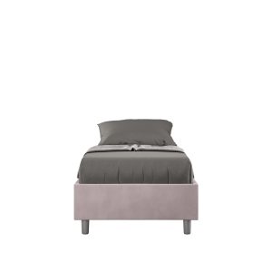 Letto singolo senza rete imbottito 80x190 microfibra glicine Azelia