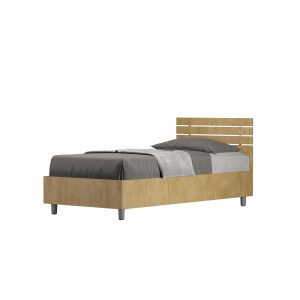 Letto singolo senza rete 80x190 testata dritta con doghe quercia Ankel