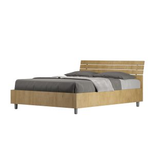 Letto matrimoniale francese senza rete 140x190 testata inclinata con doghe quercia Ankel