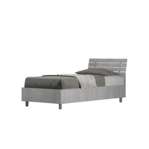 Letto singolo senza rete 80x190 testata inclinata con doghe cemento Ankel