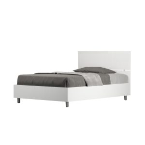 Letto una piazza e mezza senza rete 120x190 testata dritta bianco frassino Demas