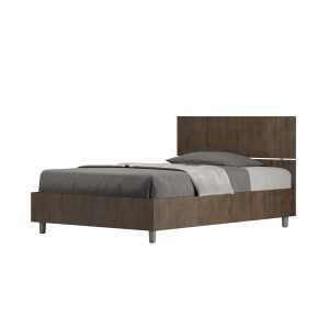 Letto una piazza e mezza senza rete 120x190 testata dritta noce Demas