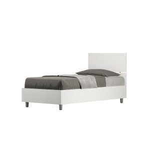 Letto singolo senza rete 80x190 testata dritta bianco frassino Demas