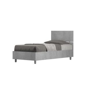 Letto singolo senza rete 80x190 testata dritta cemento Demas