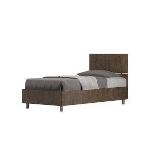 Letto singolo senza rete 80x190 testata dritta noce Demas