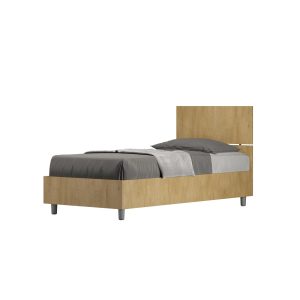 Letto singolo senza rete 80x190 testata dritta quercia Demas