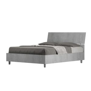 Letto matrimoniale francese senza rete 140x190 testata inclinata cemento Demas