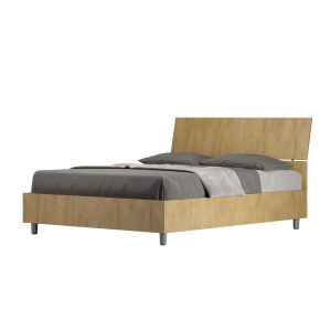 Letto matrimoniale francese senza rete 140x190 testata inclinata quercia Demas