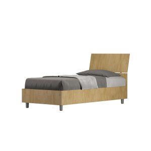 Letto singolo senza rete 80x200 testata inclinata quercia Demas