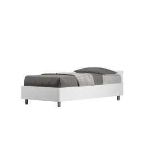 Letto singolo senza rete 80x190 bianco frassino Nuamo