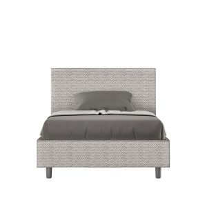 Letto una piazza e mezza contenitore imbottito 120x210 tessuto Aragona 1 bianco Adele