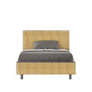 Letto una piazza e mezza contenitore imbottito 120x210 tessuto Aragona 3 giallo Adele