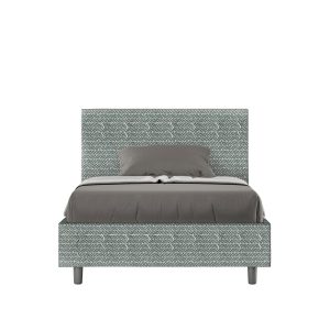 Letto una piazza e mezza contenitore imbottito 120x210 tessuto Aragona 7 azzurro Adele