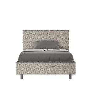 Letto una piazza e mezza contenitore imbottito 120x210 tessuto Era 2 grigio Adele