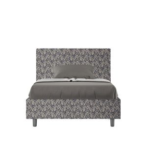 Letto una piazza e mezza contenitore imbottito 120x210 tessuto Era 9 blu Adele