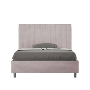 Letto una piazza e mezza senza rete imbottito 120x190 microfibra glicine Agueda