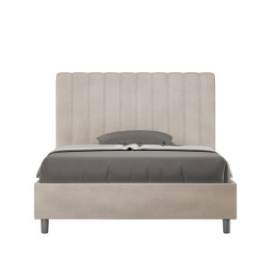 Letto una piazza e mezza senza rete imbottito 120x200 microfibra sabbia Agueda
