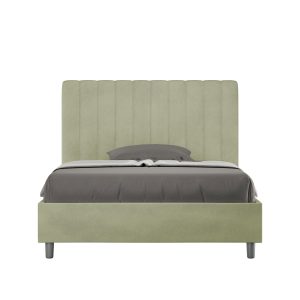 Letto una piazza e mezza senza rete imbottito 120x190 microfibra tè verde Agueda