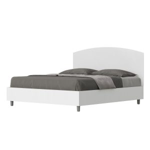 Letto matrimoniale senza rete 160x200 bianco frassino testata similpelle bianco Antilia