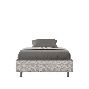 Letto una piazza e mezza senza rete imbottito 120x190 tessuto Aragona 1 bianco Azelia