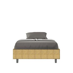 Letto una piazza e mezza senza rete imbottito 120x190 tessuto Aragona 3 giallo Azelia